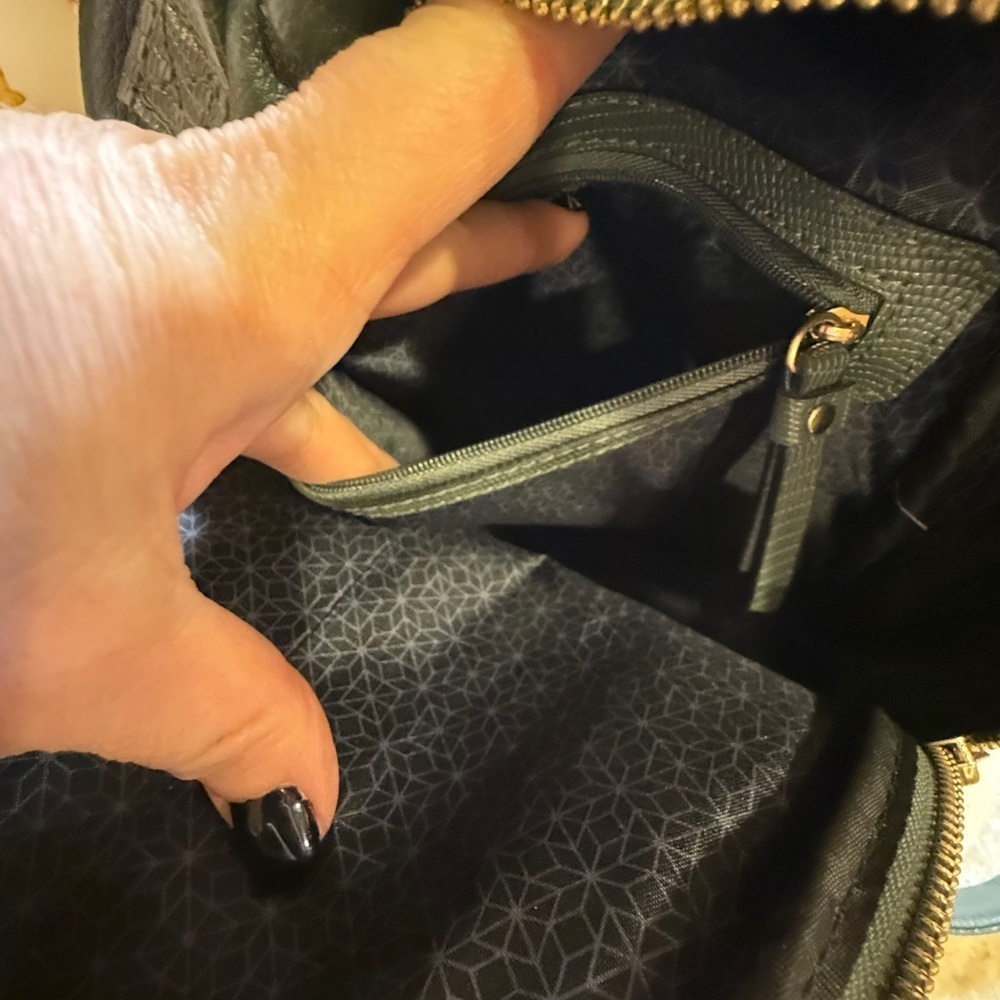 Olive Green Mini Backpack Women’s Bag Purse - Picture 8 of 13